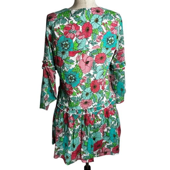 Boston Proper Bouquet Of Summer Embellished Peasant Dress feminine romantic S - Picture 6 of 13